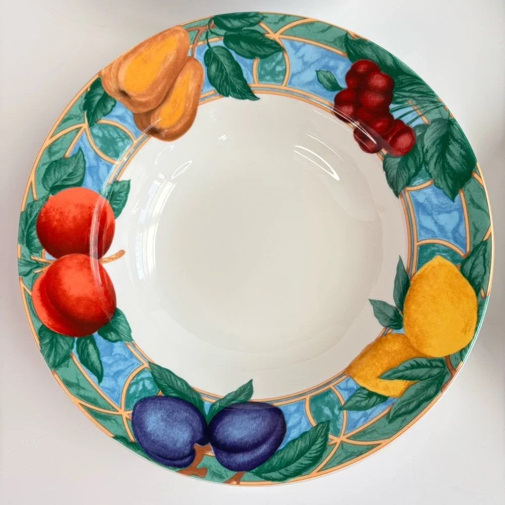 VTG 1995‎ Victoria Beale Porcelain Forbidden Fruit Soup Salad Bowls 8–5/8” set 4